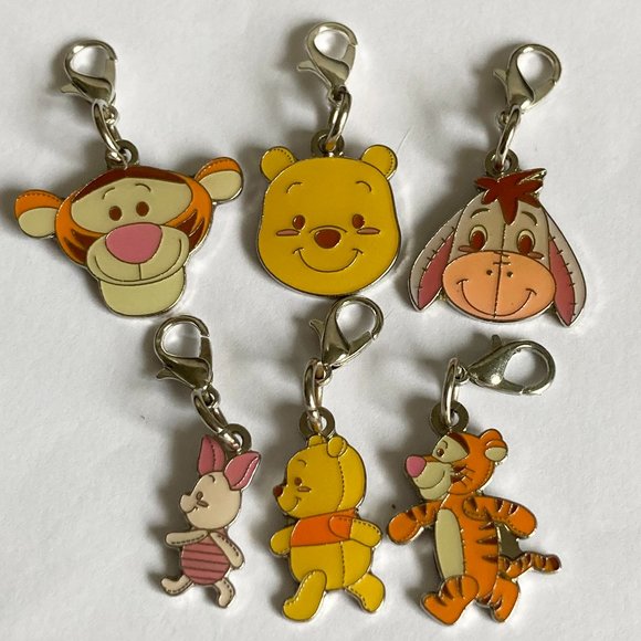 Vintage Disney Winnie The Pooh Tigger Eeyore Clip On Charms Purse Zipper Pull - Picture 2 of 11